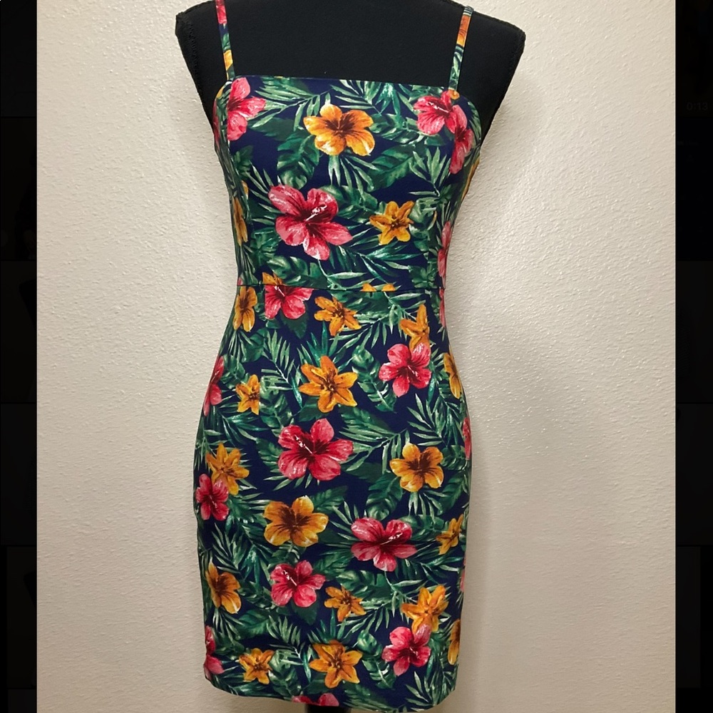 Tropical print dress